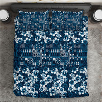 Blue Hawaiian Tapa Tribal Hibiscus Bedding Set LT9 Blue - Polynesian Pride