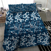 Blue Hawaiian Tapa Tribal Hibiscus Bedding Set LT9 - Polynesian Pride