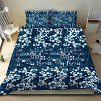 Blue Hawaiian Tapa Tribal Hibiscus Bedding Set LT9 - Polynesian Pride