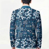 Blue Hawaiian Tapa Tribal Hibiscus Blazer LT9 - Polynesian Pride