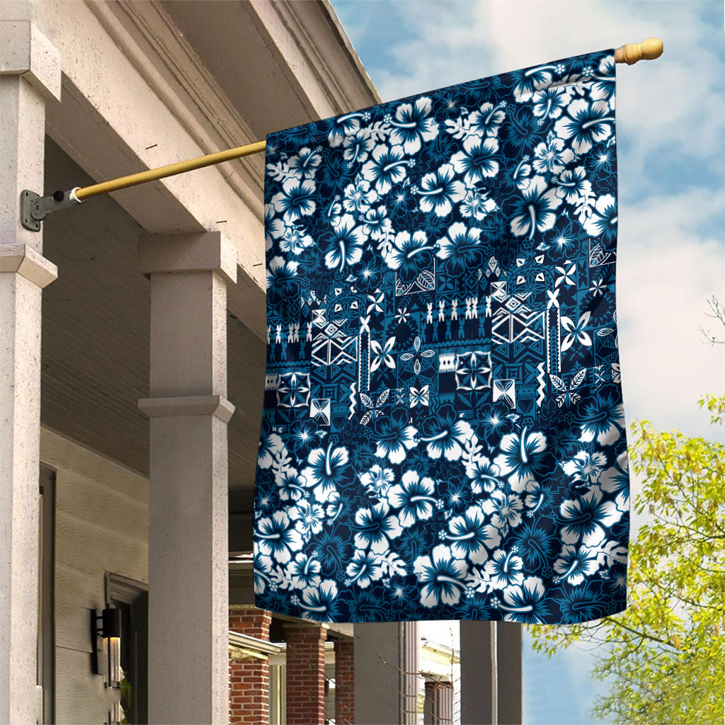 Blue Hawaiian Tapa Tribal Hibiscus Garden Flag LT9 House Flag Blue - Polynesian Pride