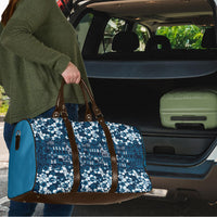 Blue Hawaiian Tapa Tribal Hibiscus Travel Bag