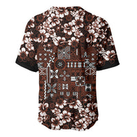 Burgundy Hawaiian Tapa Tribal Hibiscus Baseball Jersey LT9 - Polynesian Pride