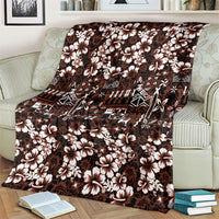 Burgundy Hawaiian Tapa Tribal Hibiscus Blanket LT9 - Polynesian Pride
