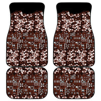 Burgundy Hawaiian Tapa Tribal Hibiscus Car Mats