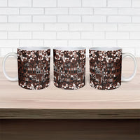 Burgundy Hawaiian Tapa Tribal Hibiscus Ceramic Mug LT9 - Polynesian Pride