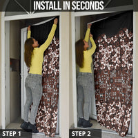 Burgundy Hawaiian Tapa Tribal Hibiscus Door Cover