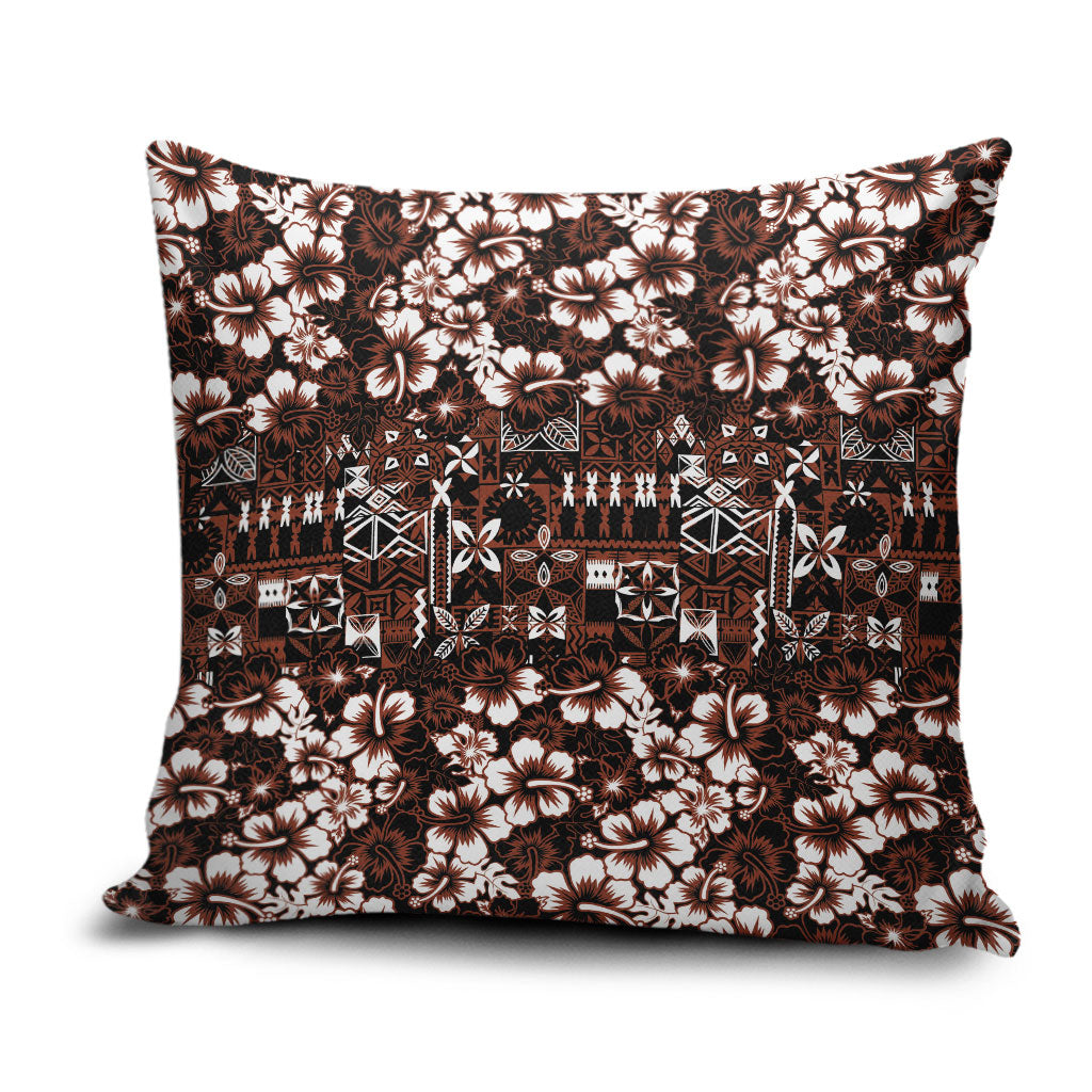 Burgundy Hawaiian Tapa Tribal Hibiscus Pillow Cover LT9 Burgundy - Polynesian Pride