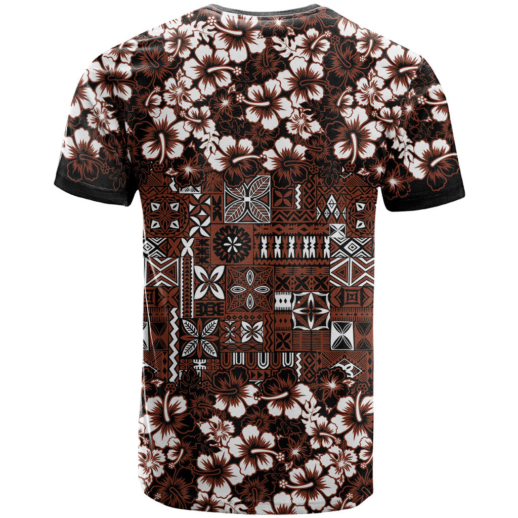 Burgundy Hawaiian Tapa Tribal Hibiscus T Shirt LT9 - Polynesian Pride
