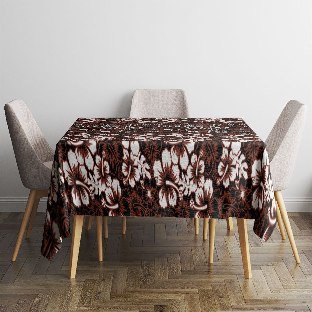 Burgundy Hawaiian Tapa Tribal Hibiscus Tablecloth LT9 - Polynesian Pride