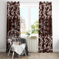 Burgundy Hawaiian Tapa Tribal Hibiscus Window Curtain LT9 - Polynesian Pride