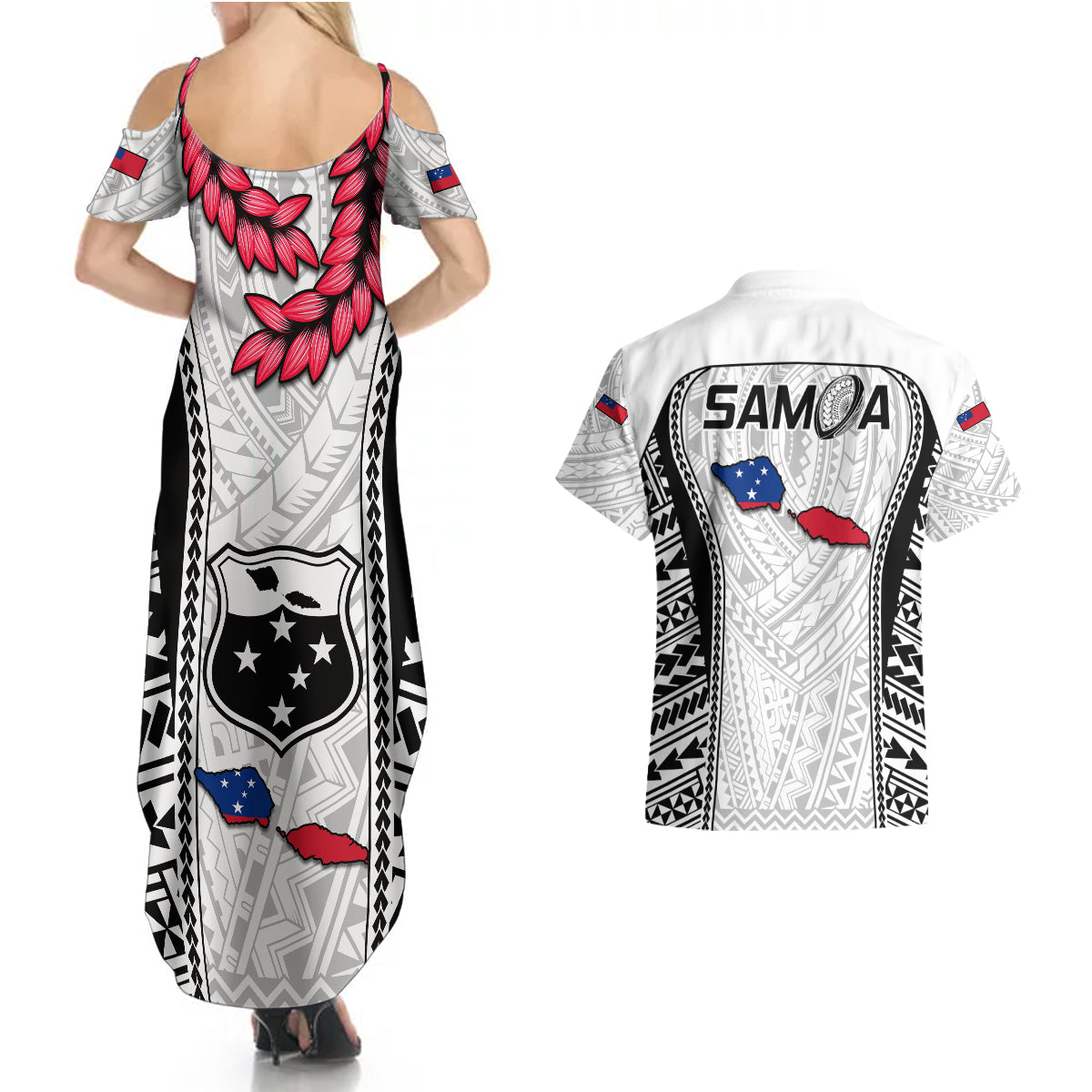 Samoa Rugby Couples Matching Summer Maxi Dress and Hawaiian Shirt Go Champions World Cup 2023 Polynesian Unique LT9 - Polynesian Pride
