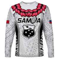 Custom Samoa Rugby Long Sleeve Shirt Go Champions World Cup 2023 Polynesian Unique LT9 Unisex White - Polynesian Pride