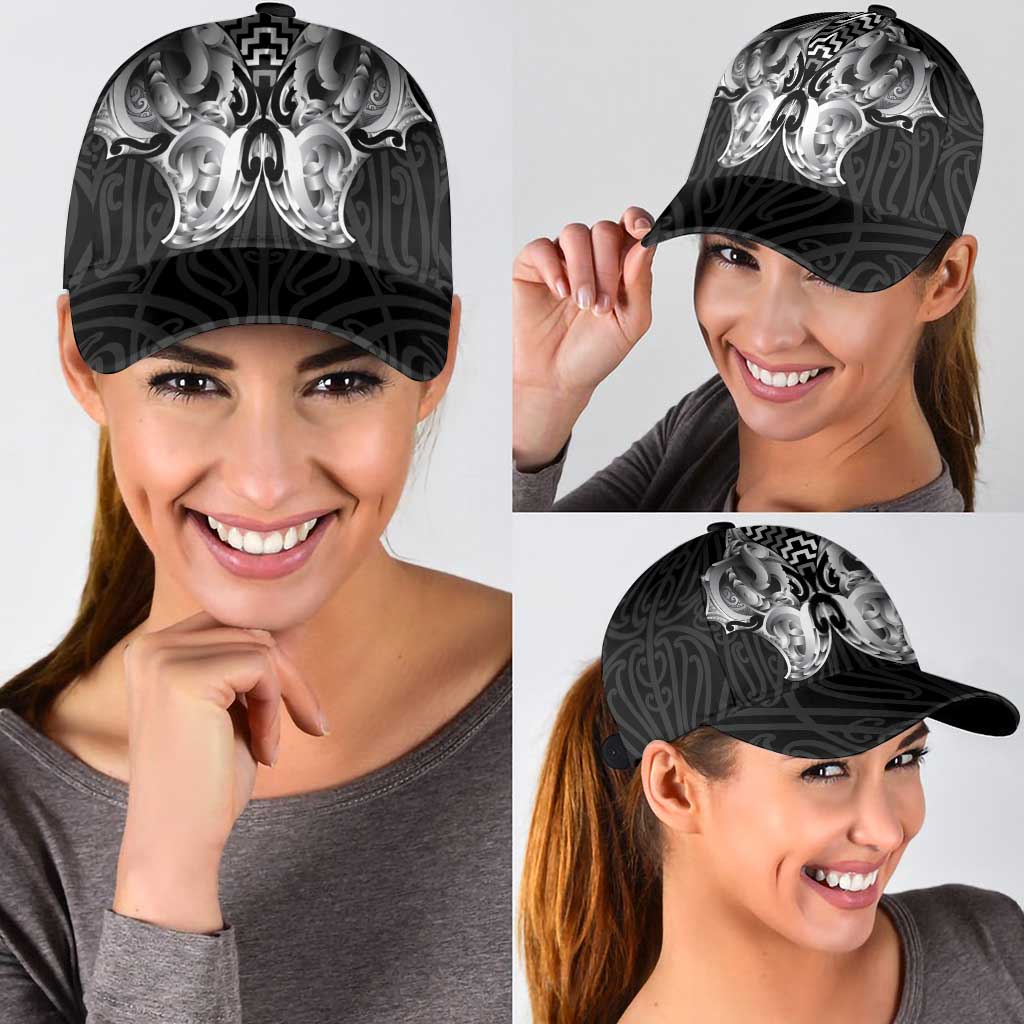 Aotearoa Kowhaiwhai Poutama Black Motif Classic Cap LT9 - Polynesian Pride