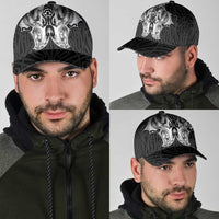 Aotearoa Kowhaiwhai Poutama Black Motif Classic Cap LT9 - Polynesian Pride