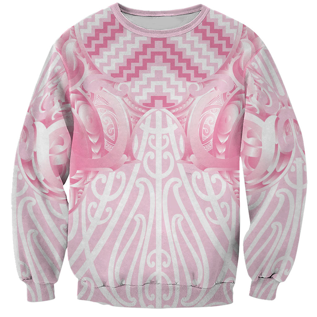 Aotearoa Kowhaiwhai Poutama Pink Motif Sweatshirt LT9 Unisex Pink - Polynesian Pride