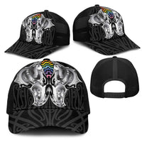 Aotearoa Kowhaiwhai Poutama Rainbow Motif Mesh Trucker Cap LT9 - Polynesian Pride