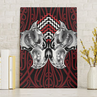 Aotearoa Kowhaiwhai Poutama Red Motif Canvas Wall Art LT9 Without Frame Red - Polynesian Pride