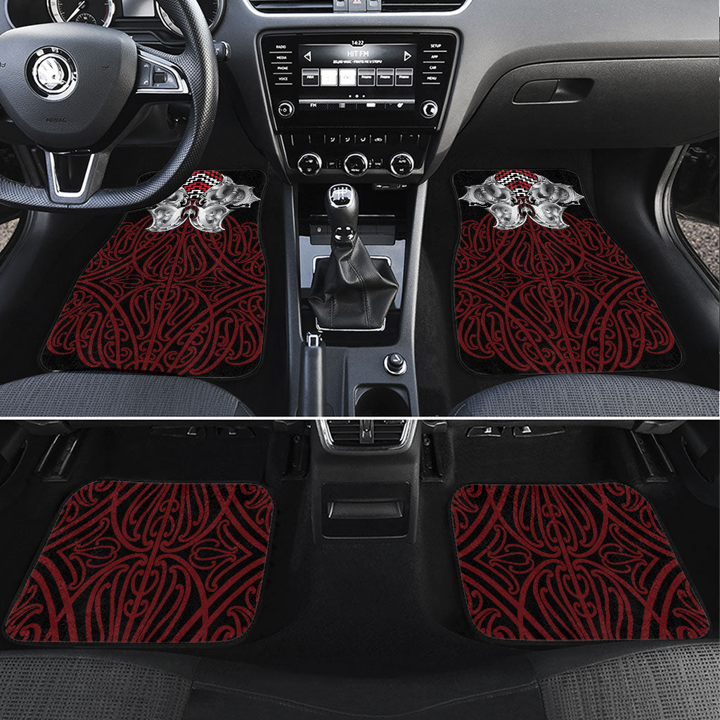 Aotearoa Kowhaiwhai Poutama Red Motif Car Mats