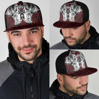 Aotearoa Kowhaiwhai Poutama Red Motif Mesh Trucker Cap LT9 - Polynesian Pride