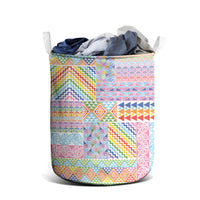 Aotearoa Kowhaiwhai Taniko Patchwork Rainbow Motifs Laundry Basket LT9 - Polynesian Pride