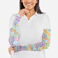 Aotearoa Kowhaiwhai Taniko Patchwork Rainbow Motifs Arm Sleeves LT9 - Polynesian Pride