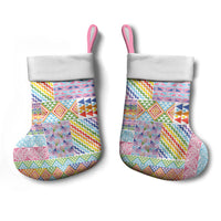 Aotearoa Kowhaiwhai Taniko Patchwork Rainbow Motifs Christmas Stocking LT9 - Polynesian Pride