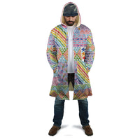 Aotearoa Kowhaiwhai Taniko Patchwork Rainbow Motifs Cloak LT9 - Polynesian Pride