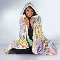 Aotearoa Kowhaiwhai Taniko Patchwork Rainbow Motifs Hooded Blanket LT9 - Polynesian Pride