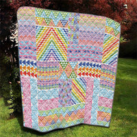 Aotearoa Kowhaiwhai Taniko Patchwork Rainbow Motifs Quilt LT9 - Polynesian Pride