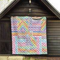 Aotearoa Kowhaiwhai Taniko Patchwork Rainbow Motifs Quilt LT9 - Polynesian Pride