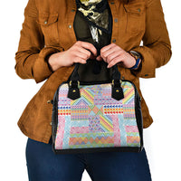 Aotearoa Kowhaiwhai Taniko Patchwork Rainbow Motifs Shoulder Handbag LT9 - Polynesian Pride