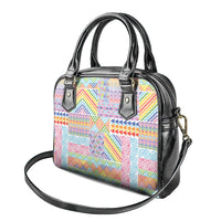 Aotearoa Kowhaiwhai Taniko Patchwork Rainbow Motifs Shoulder Handbag LT9 - Polynesian Pride