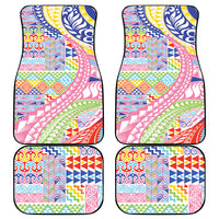 Maori Kowhaiwhai Taniko Patchwork Rainbow Motifs Car Mats LT9 - Polynesian Pride