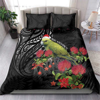 Meri Kirihimete Kakapo Bedding Set Black Silver Fern Christmas Vibe LT9 - Polynesian Pride