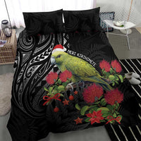 Meri Kirihimete Kakapo Bedding Set Black Silver Fern Christmas Vibe LT9 - Polynesian Pride