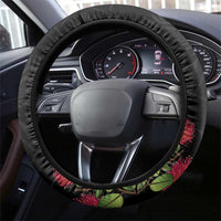 Meri Kirihimete Kakapo Steering Wheel Cover Black Silver Fern Christmas Vibe