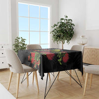 Meri Kirihimete Kakapo Tablecloth Black Silver Fern Christmas Vibe