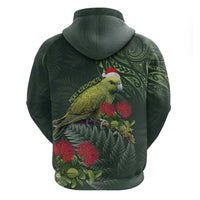 Meri Kirihimete Kakapo Hoodie Green Silver Fern Christmas Vibe