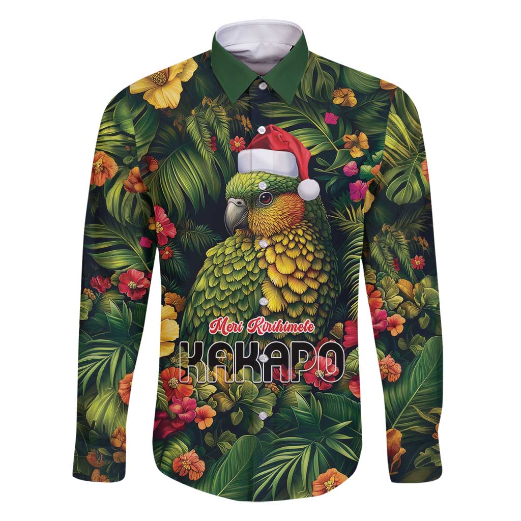Meri Kirihimete Kakapo Family Matching Tank Maxi Dress and Hawaiian Shirt New Zealand Christmas with Tropical Vibe