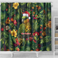 Meri Kirihimete Kakapo Shower Curtain New Zealand Christmas with Tropical Vibe