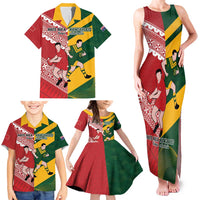 Australia-Tonga Rugby Pacific Custom Family Matching Tank Maxi Dress and Hawaiian Shirt The Kangaroos and Mate Ma'a Tonga