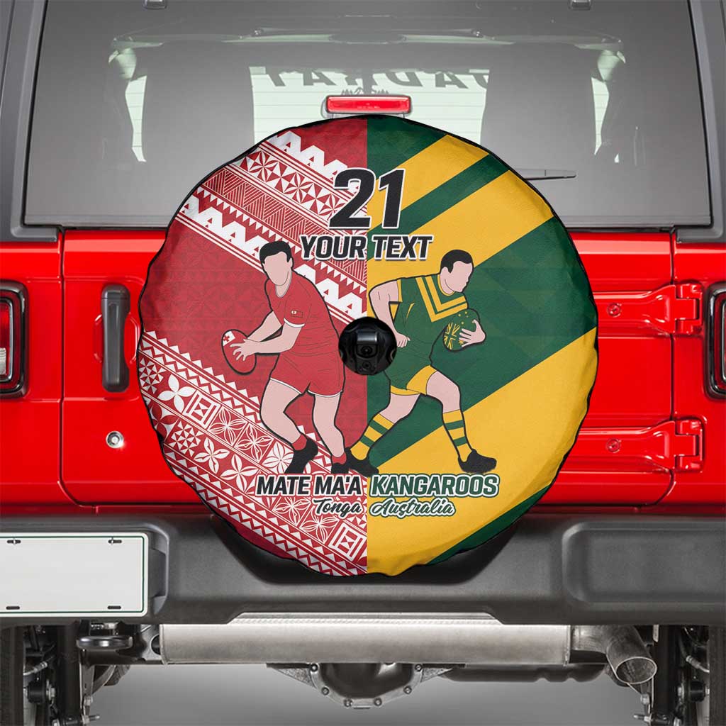 Australia-Tonga Rugby Pacific Custom Spare Tire Cover The Kangaroos and Mate Ma'a Tonga