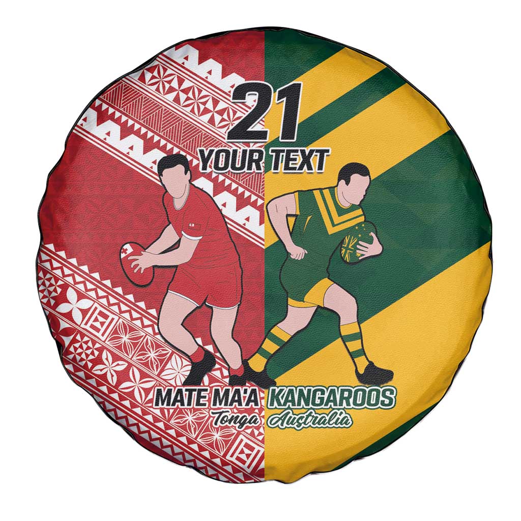 Australia-Tonga Rugby Pacific Custom Spare Tire Cover The Kangaroos and Mate Ma'a Tonga