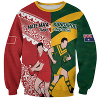 Australia-Tonga Rugby Pacific Custom Sweatshirt The Kangaroos and Mate Ma'a Tonga