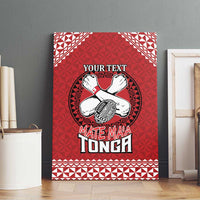 Tonga Rugby XIII Custom Canvas Wall Art Mate Ma'a Tonga with Ngatu Pattern