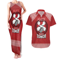 Tonga Rugby XIII Custom Couples Matching Tank Maxi Dress and Hawaiian Shirt Mate Ma'a Tonga with Ngatu Pattern