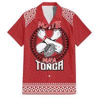 Tonga Rugby XIII Custom Family Matching Off The Shoulder Long Sleeve Dress and Hawaiian Shirt Mate Ma'a Tonga with Ngatu Pattern