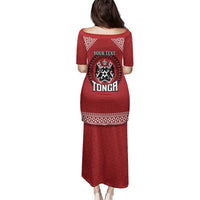 Tonga Rugby XIII Custom Family Matching Puletasi and Hawaiian Shirt Mate Ma'a Tonga with Ngatu Pattern