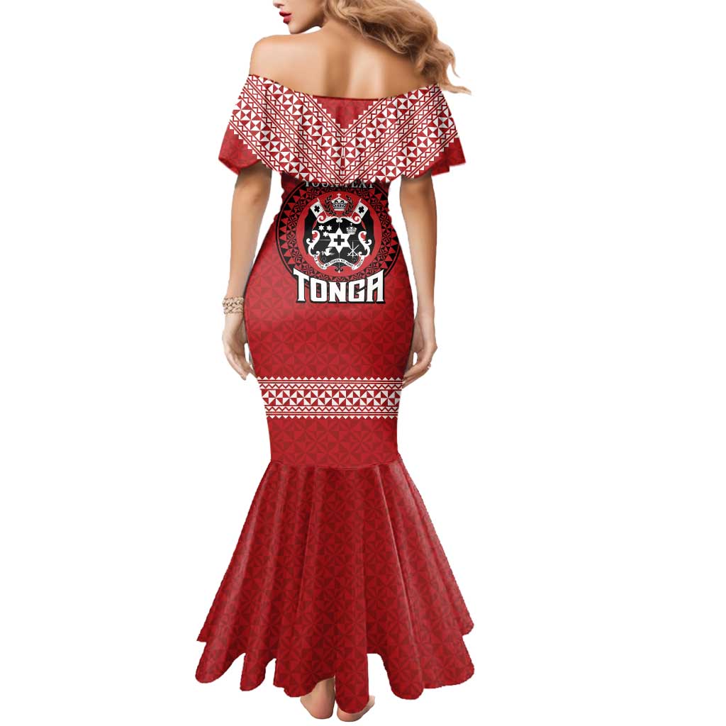 Tonga Rugby XIII Custom Mermaid Dress Mate Ma'a Tonga with Ngatu Pattern